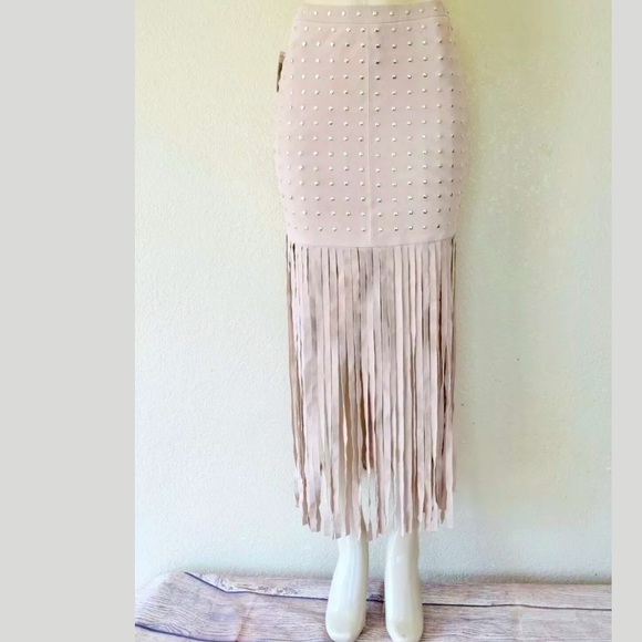 Marciano Aliana Fringe Leather Skirt - Picture 3 of 7